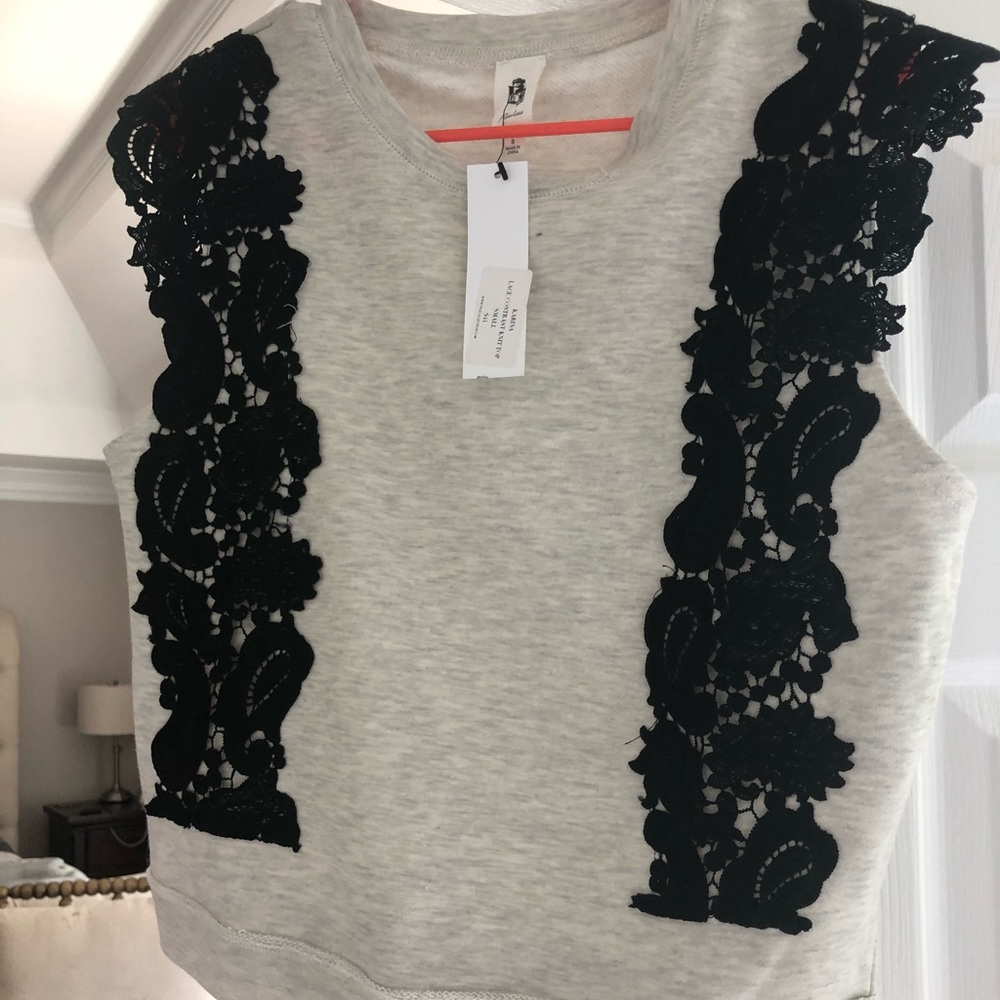 Flawless Vici sleeveless lace sweatshirt